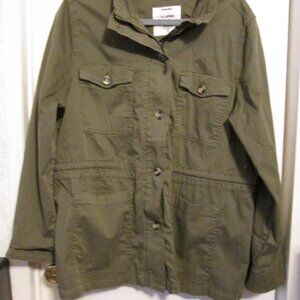Sonoma Women's Dark Olive Utility Jacket Size XL
